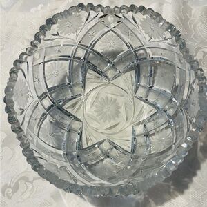 Vintage Heavy Lead Crystal Anchor Hocking Bowl